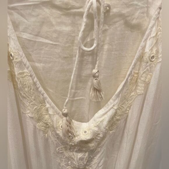Raga Embroidered Mirrors Halter Boho Dress in Eggshells.Size M - Picture 8 of 17